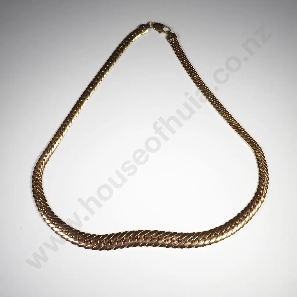 9ct Gold Graduated Snake Link Necklace Image 1++