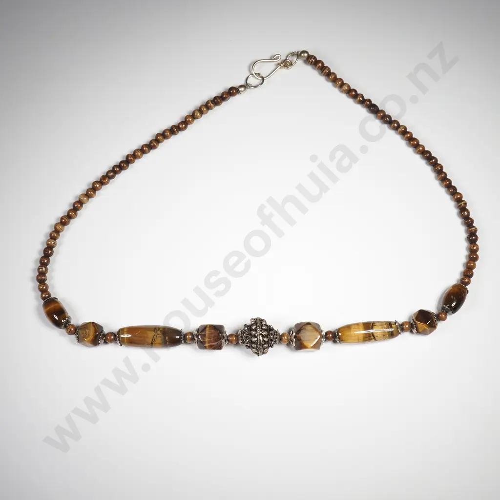 German Silver Tiger's Eye Necklace Image 1++