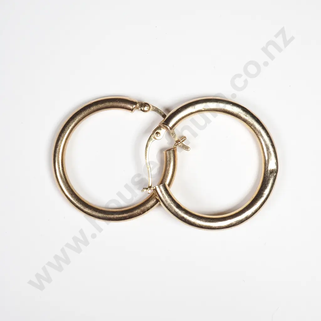 9ct Gold Hoop Earrings Image 1++
