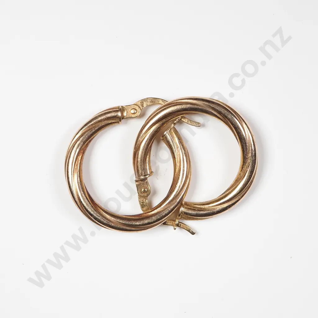 9ct Gold Hoop Earrings Image 1++