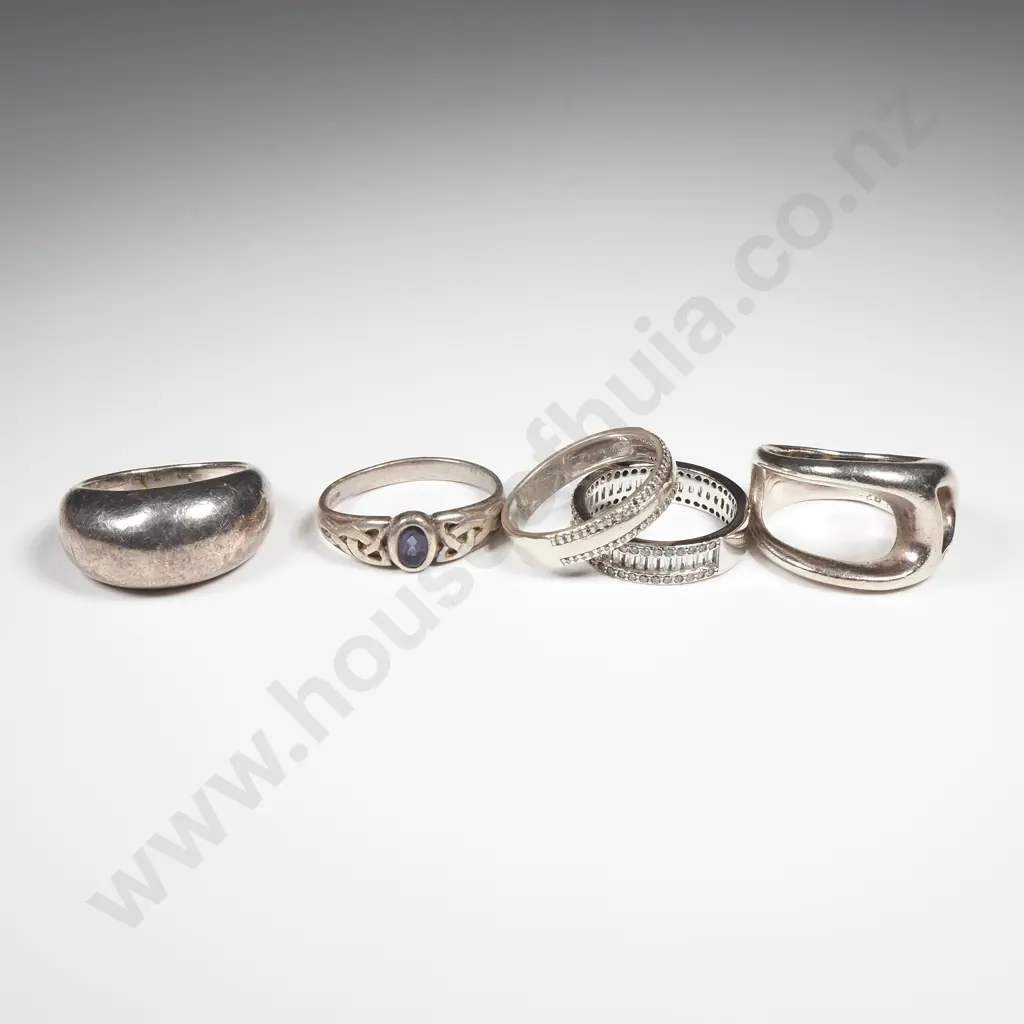 Five Sterling Silver Rings Image 1++