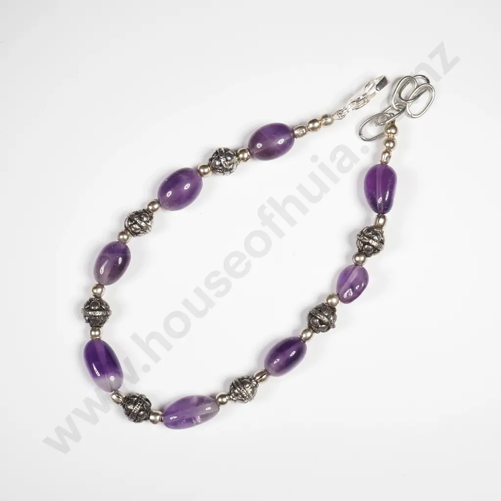 German Silver Amethyst Bracelet Image 1++