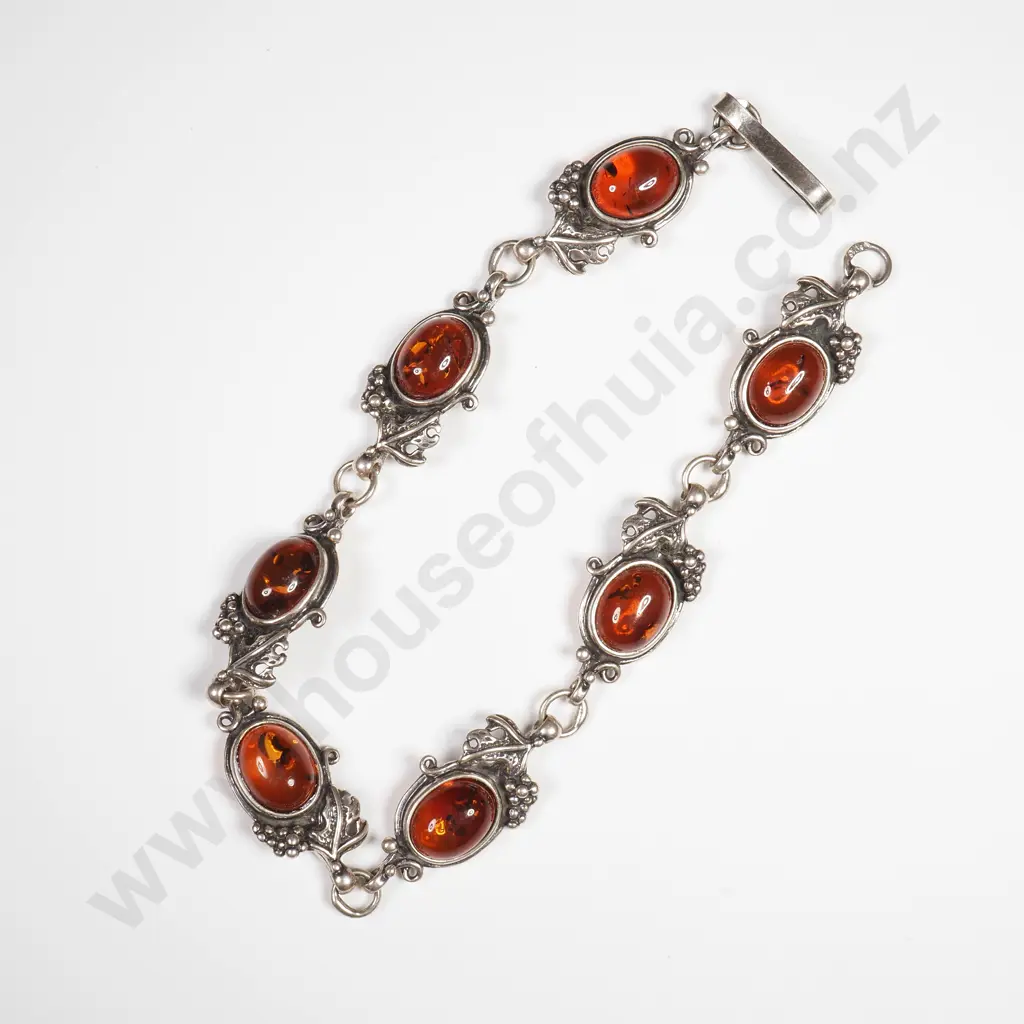 Sterling Silver Amber Bracelet Image 1++