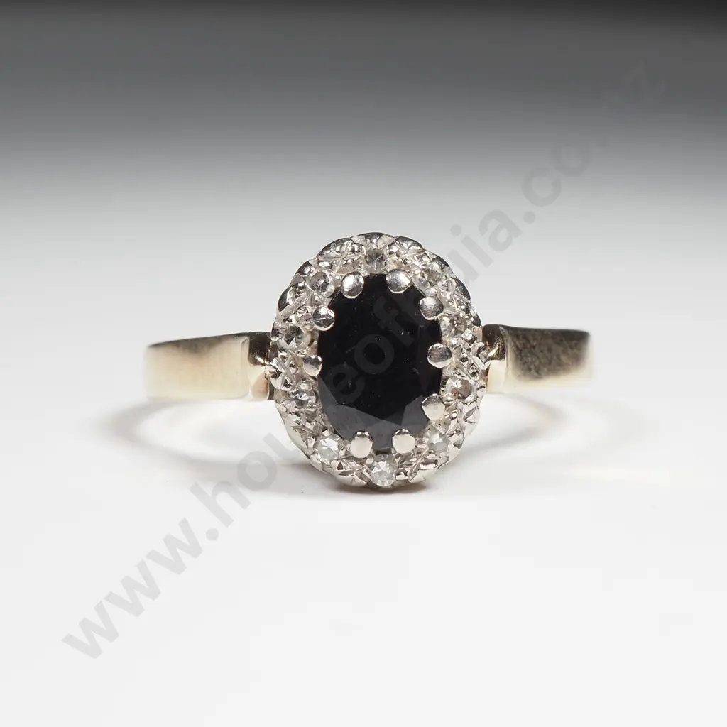 9ct Gold Sapphire And Diamond Ring Image 1++