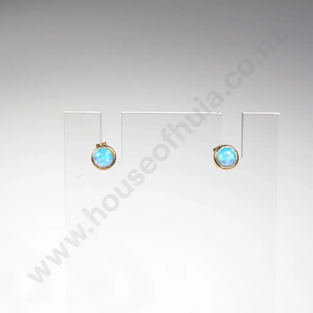 Silver Gilt Opal Stud Earrings Image 1++