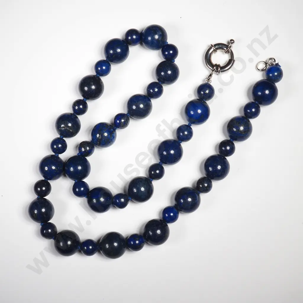 Lapis Lazuli Beaded Necklace Image 1++