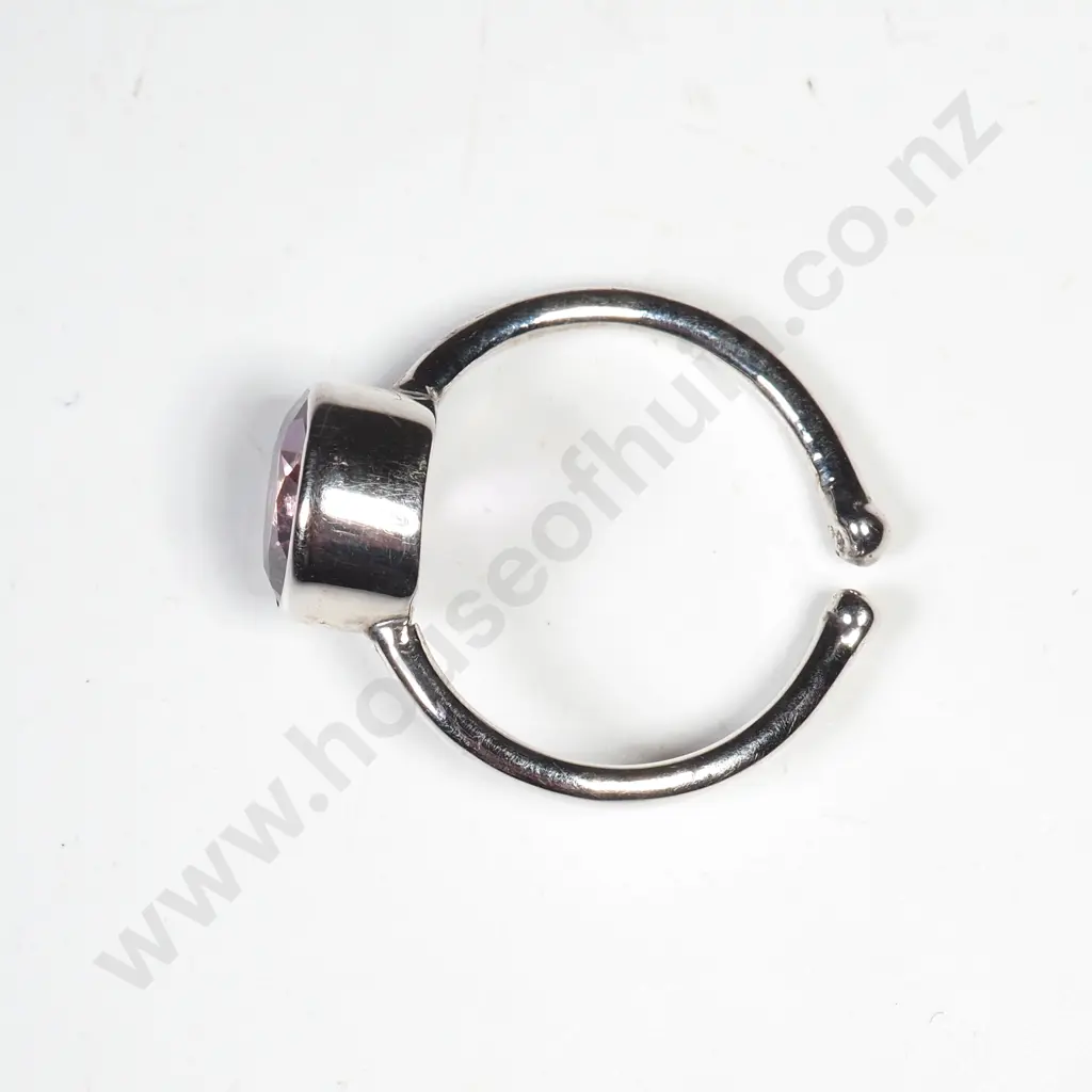 Sterling Silver Adjustable Amethyst Ring Image 1++