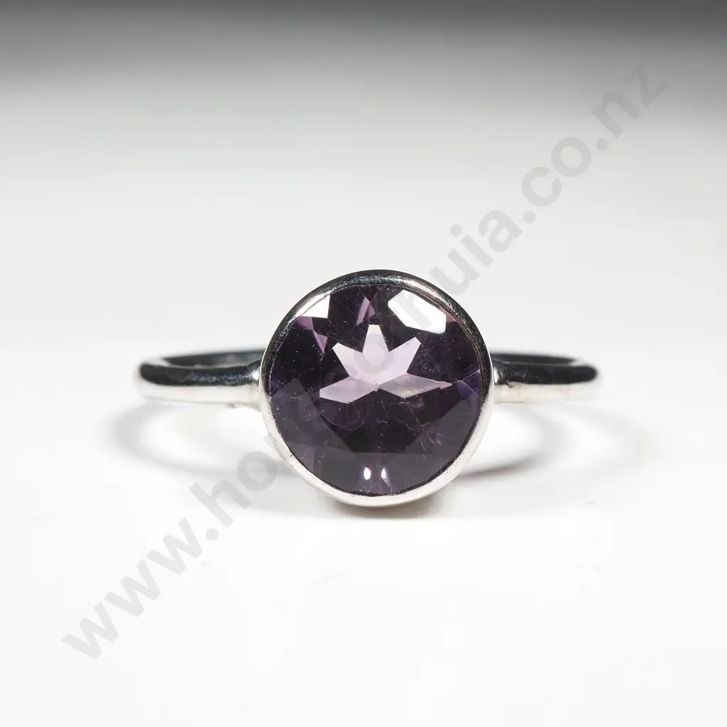 Sterling Silver Adjustable Amethyst Ring Image 1++