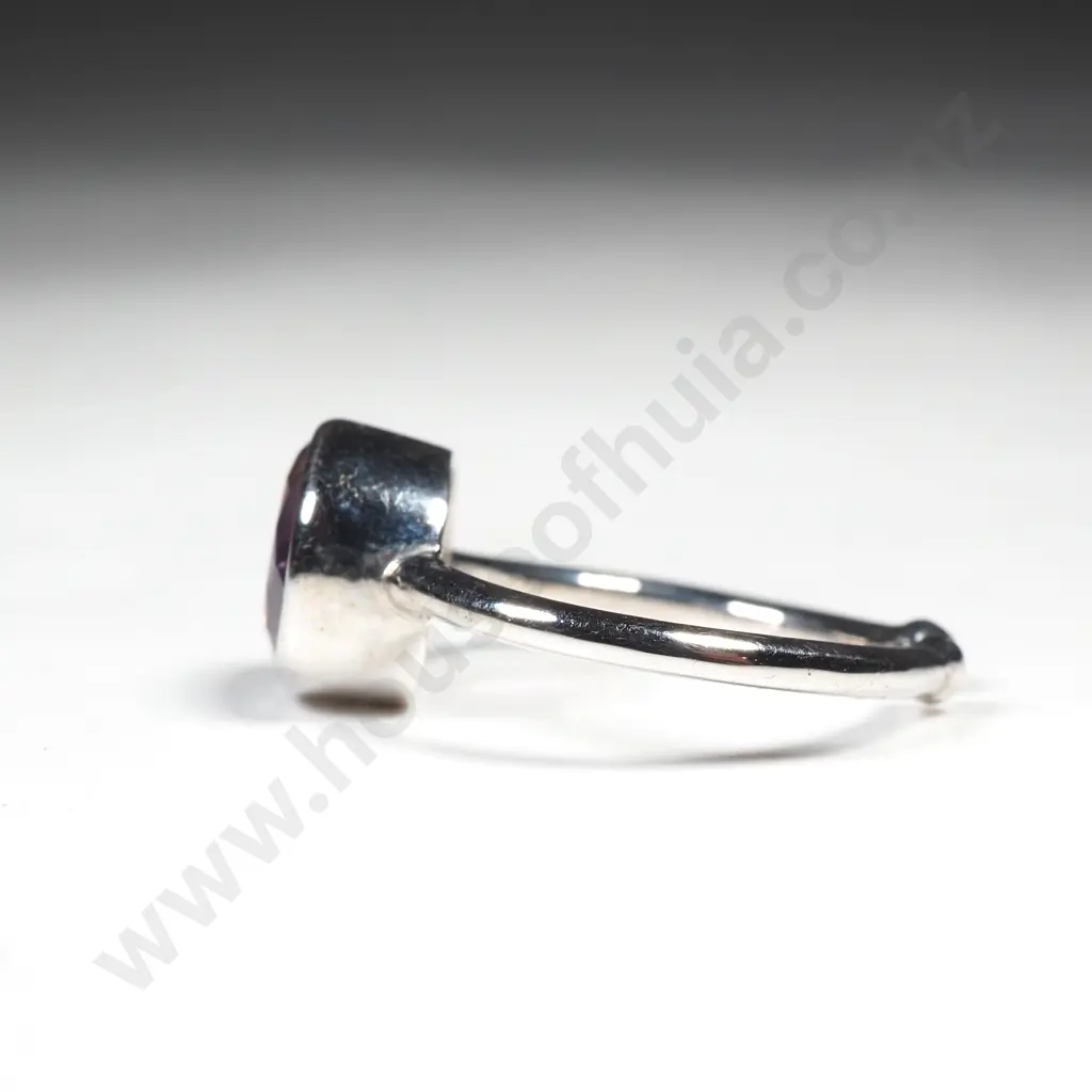 Sterling Silver Adjustable Amethyst Ring Image 1++
