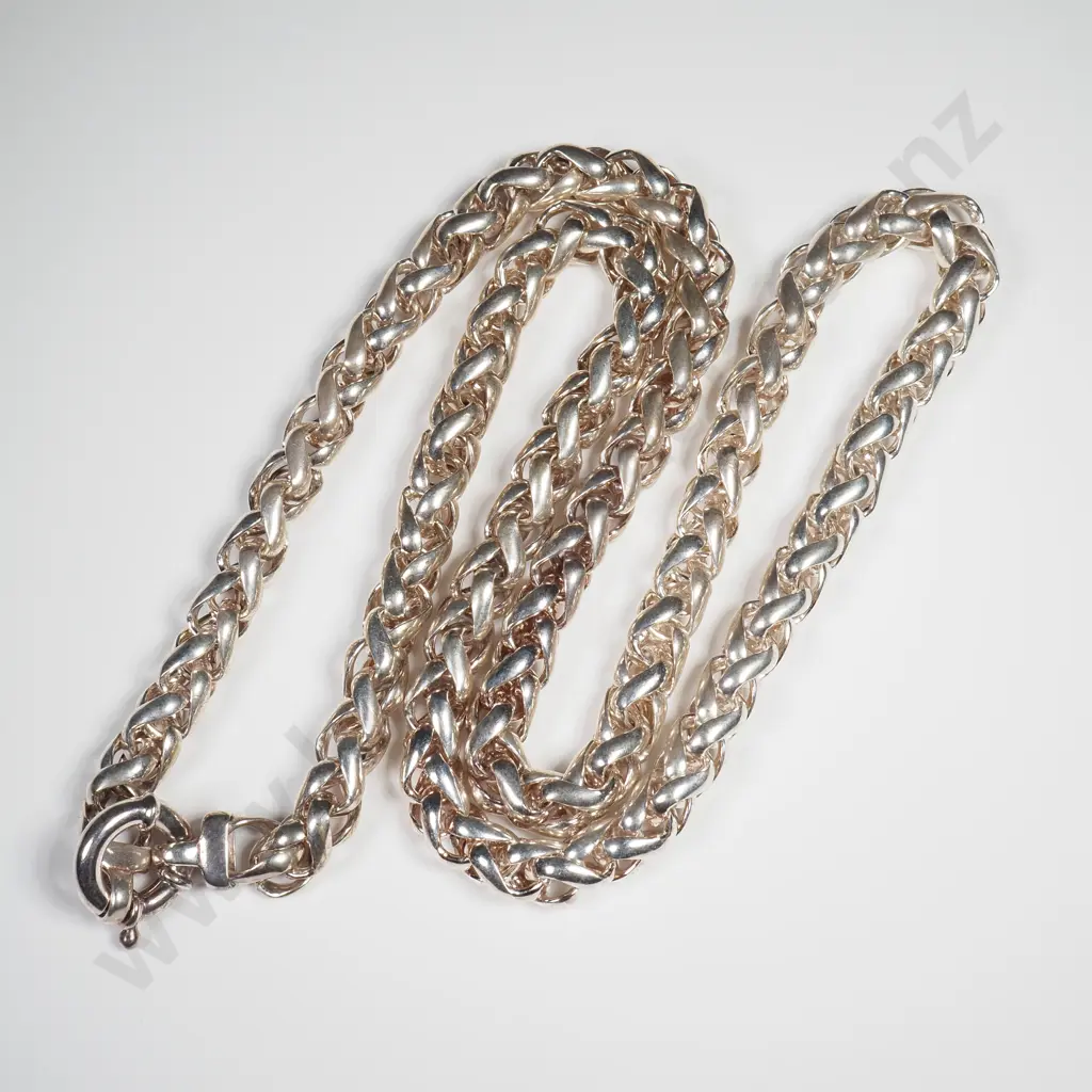 Heavy Sterling Silver Intertwined Link Chain Image 1++
