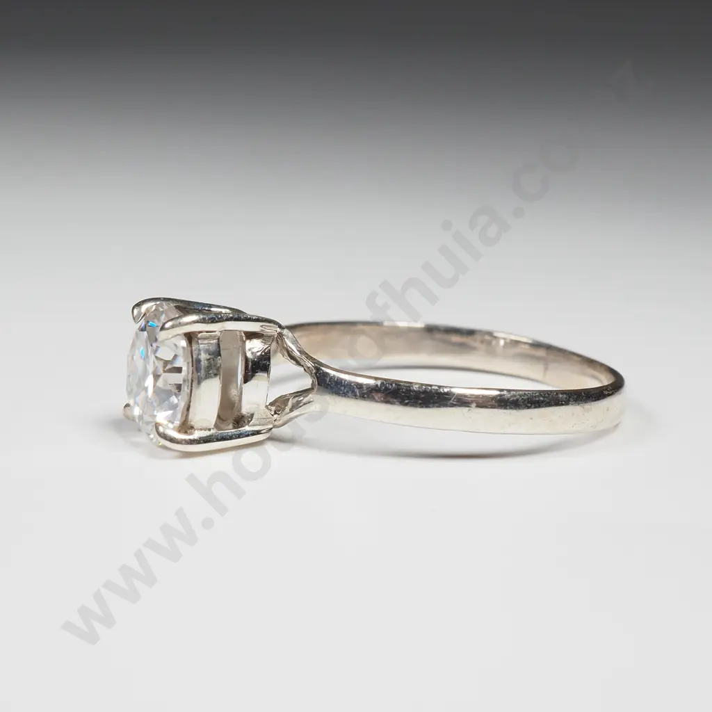 2 CT Sterling Silver Moissanite Ring Image 1++