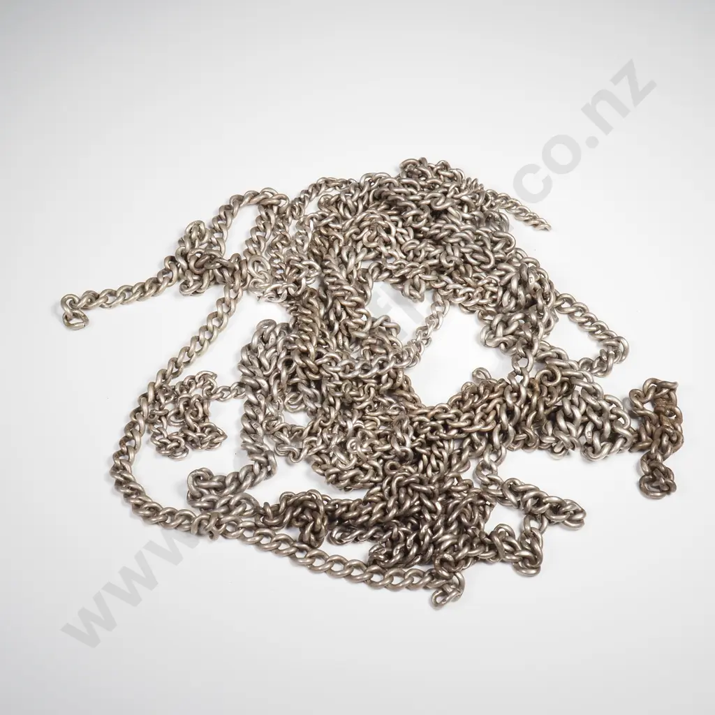 14 X Lengths Of Antique Sterling Silver Curb Link Albert Chain Pieces Image 1++