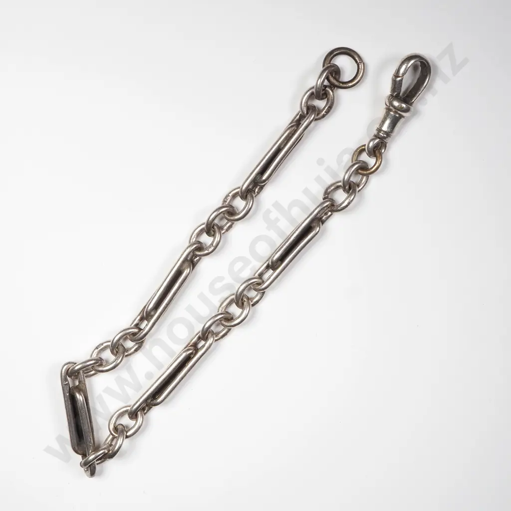 Antique Sterling Silver Fob Bracelet Image 1++