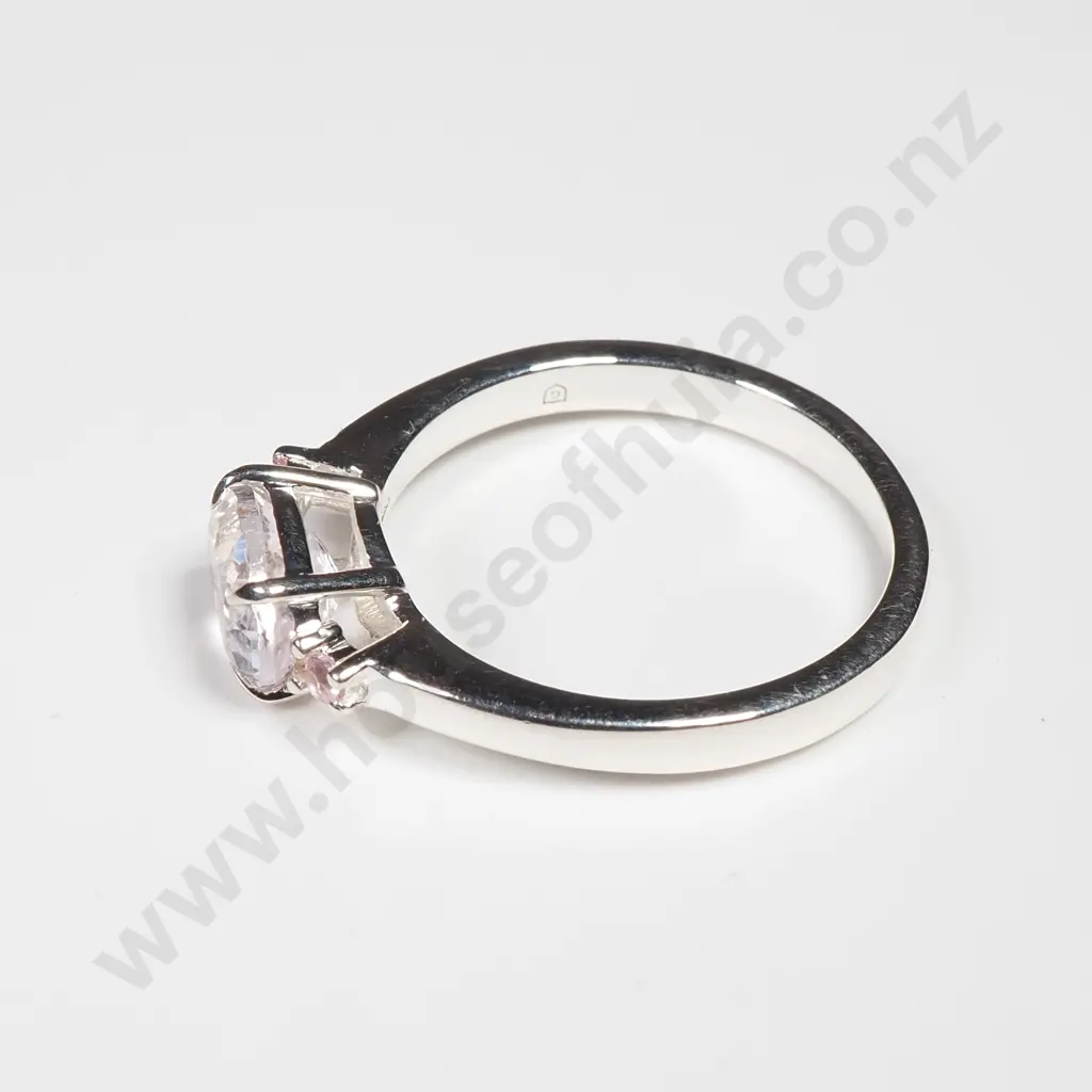 Sterling Silver Kunzite & Pink Sapphire Ring w Authenticity Card Image 1++