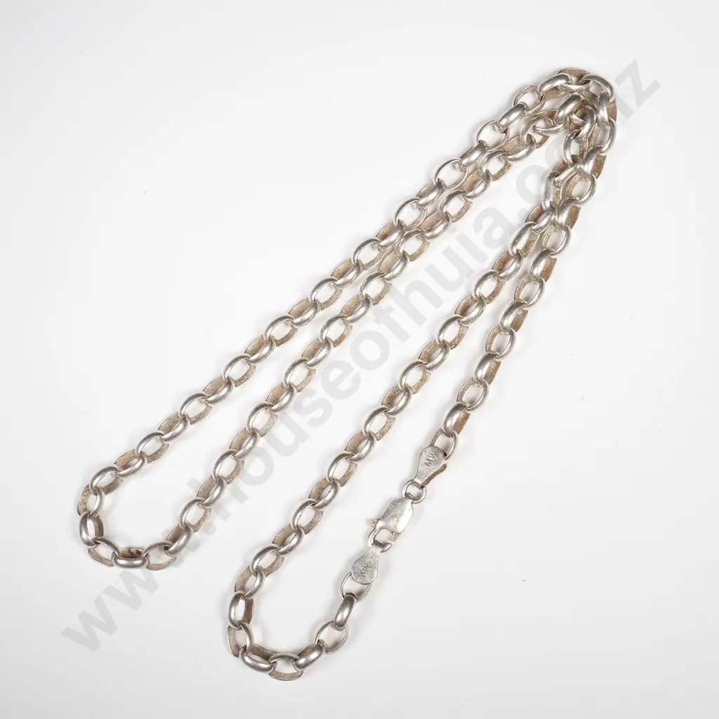 Sterling Silver Oval Belcher Link Chain Image 1++
