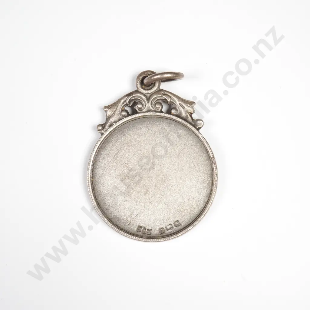 Antique Sterling Silver Athletics Fob Medal, HM Birmingham 1925 Image 1++