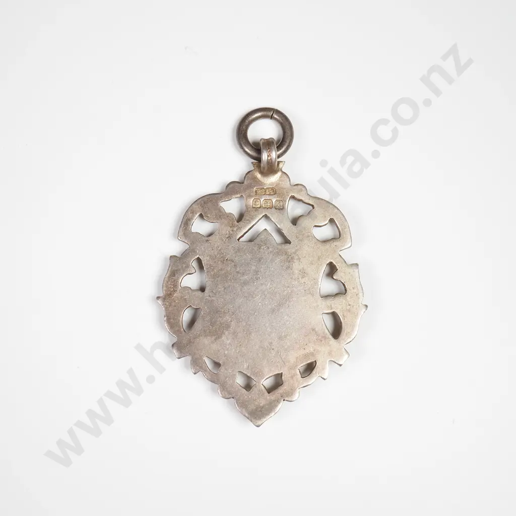 Antique Sterling Silver Fob Medal, HM Birmingham 1922 Image 1++