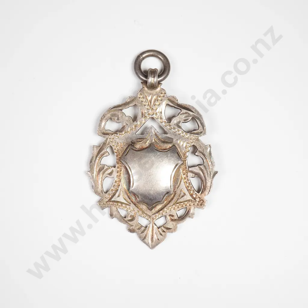 Antique Sterling Silver Fob Medal, HM Birmingham 1922 Image 1++