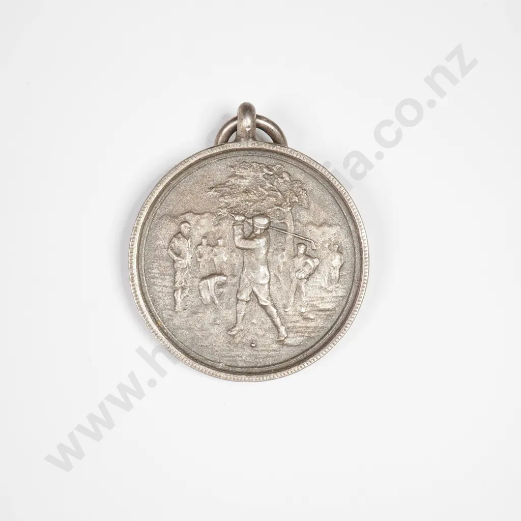 Antique Sterling Silver Golfing Fob Medal, HM Birmingham 1925 Image 1++