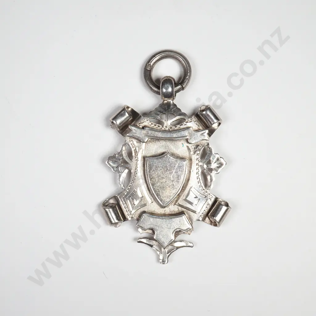 Antique Sterling Silver Fancy Fob Medal, HM Birmingham 1900 Image 1++