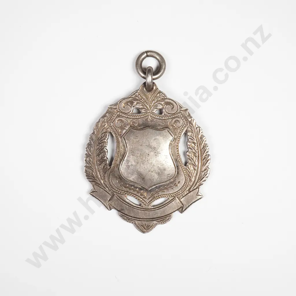Antique Sterling Silver NZ Manufactured Fob Medal Image 1++