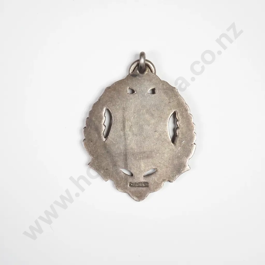Antique Sterling Silver NZ Manufactured Fob Medal Image 1++