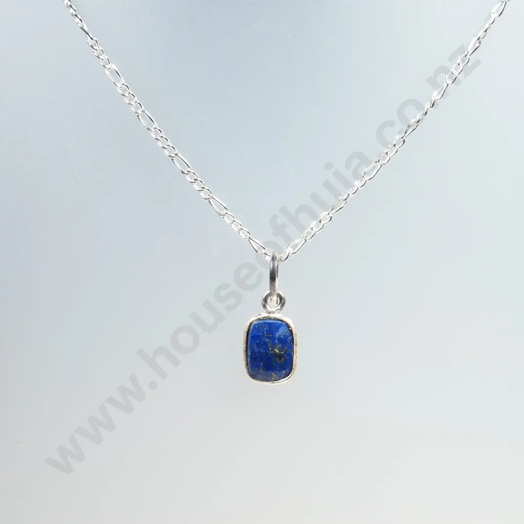 Sterling Silver Lapis Lazuli Pendant with Sterling Silver Image 1++