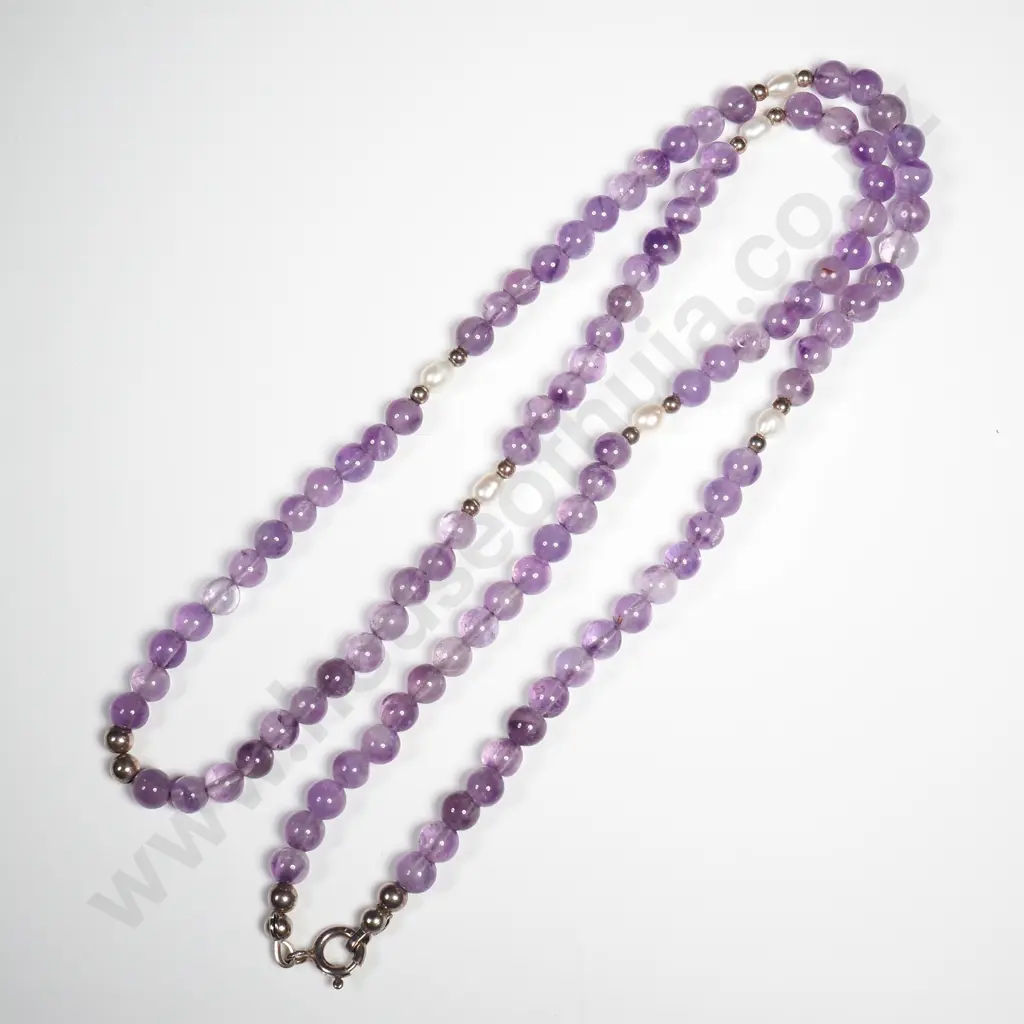 Amethyst Bead Necklace Image 1++