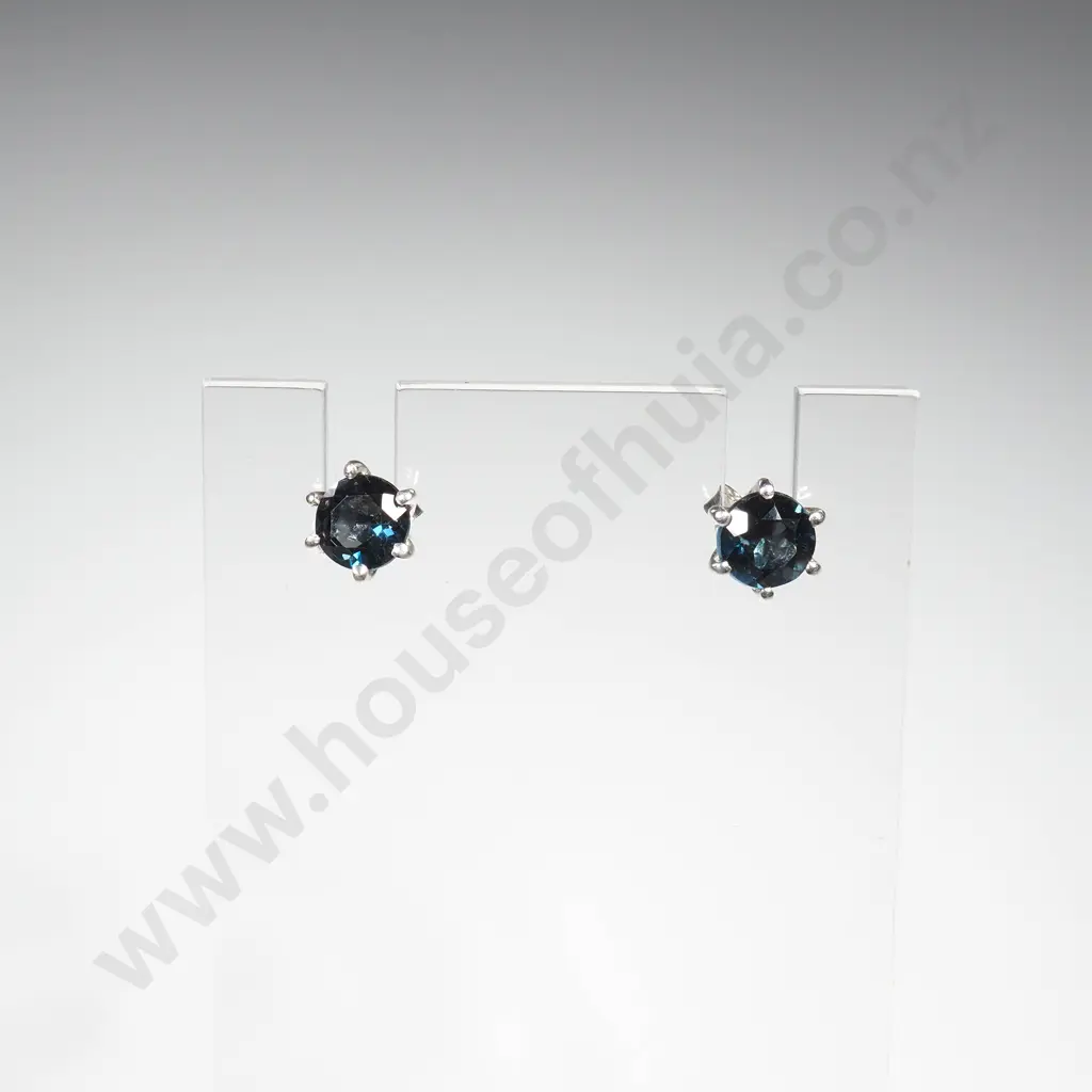 Pair of Sterling Silver London Blue Topaz Stud Earrings Image 1++