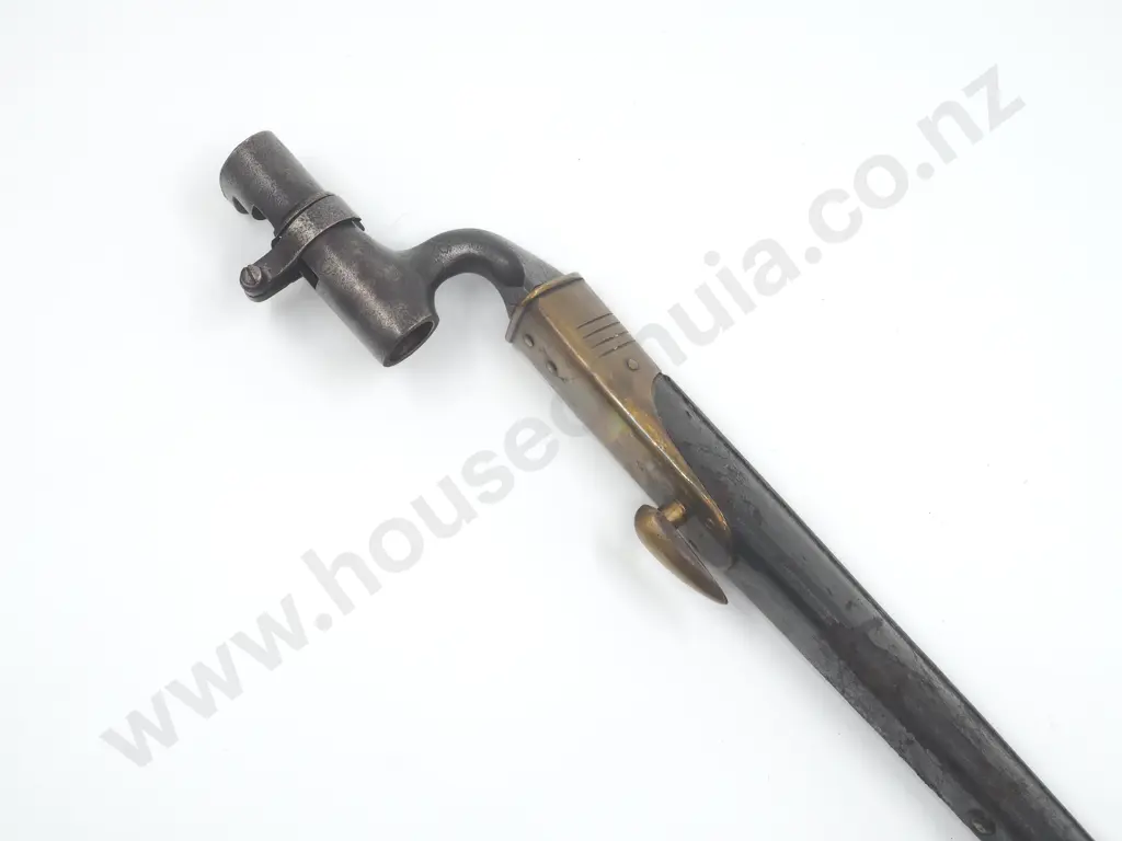 Pattern 1895 Bayonet for the Martini Henry Rifle Converted to .303 in an 1876 Mk 11 Scabbard.  Image 1++