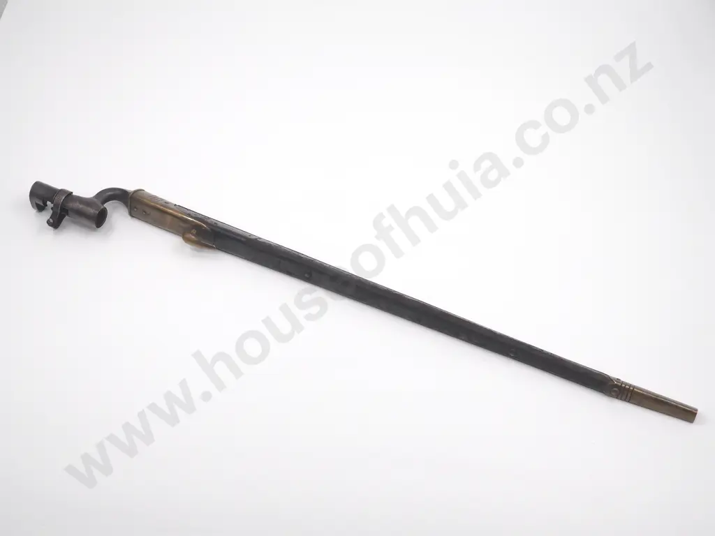 Pattern 1895 Bayonet for the Martini Henry Rifle Converted to .303 in an 1876 Mk 11 Scabbard.  Image 1++