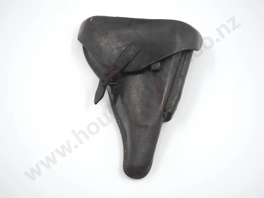 WW2 German 1940 DWLP Hard Shell Leather Holster for PO8 Luger. Image 1++