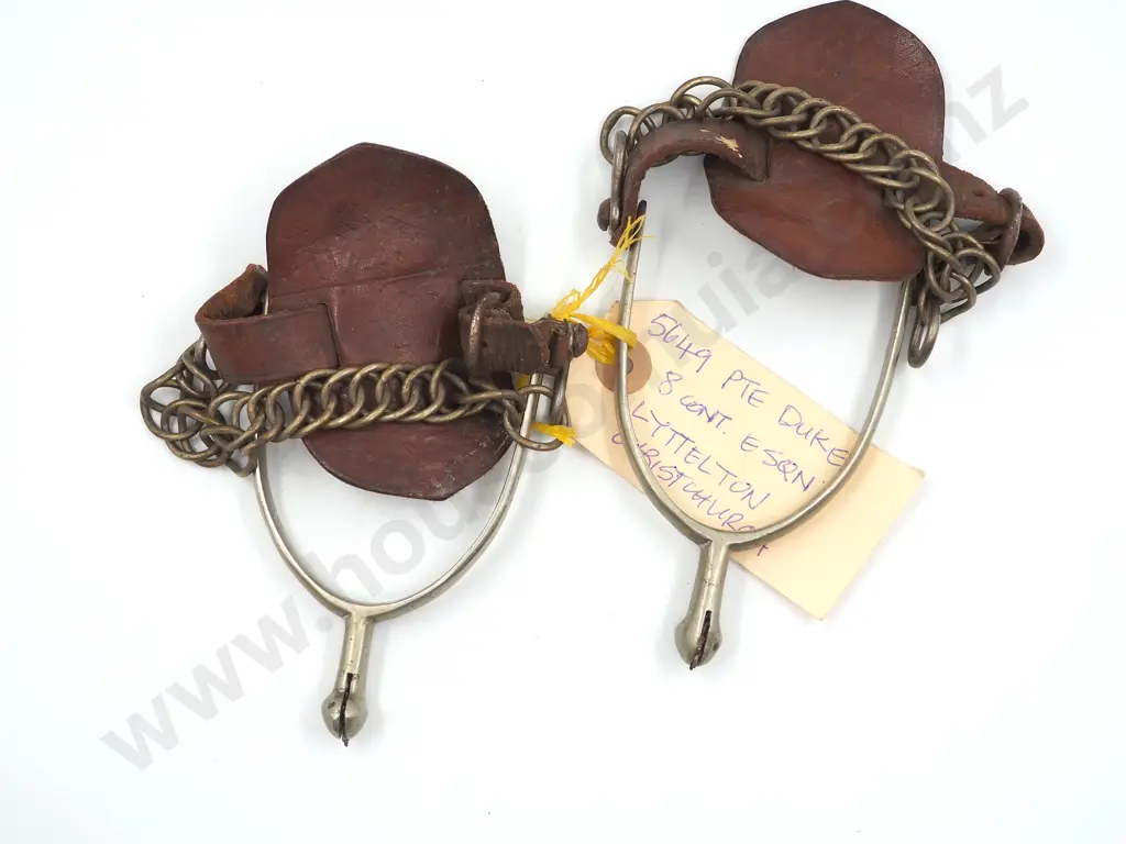 Boer War New Zealand Mounted Rifles Spurs named to 5649 Pte Duke 8th Contingent Christchurch Image 1++