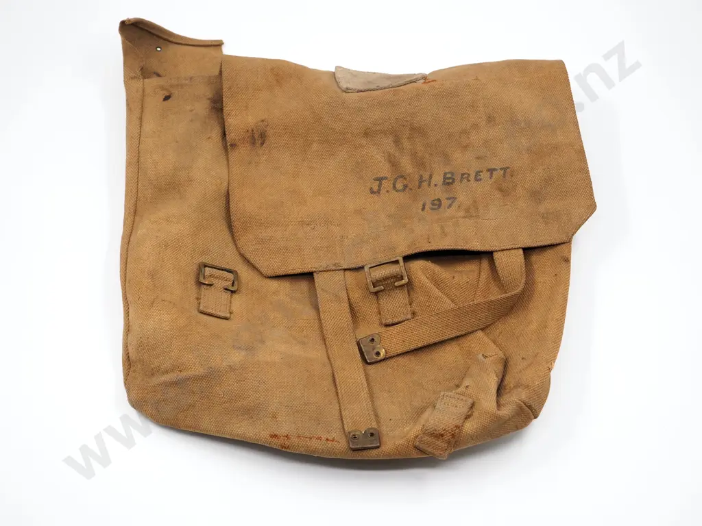 Large 1937 Pattern Pack w Period Repair, Dated 1941,  Named J C H Brett  Image 1++