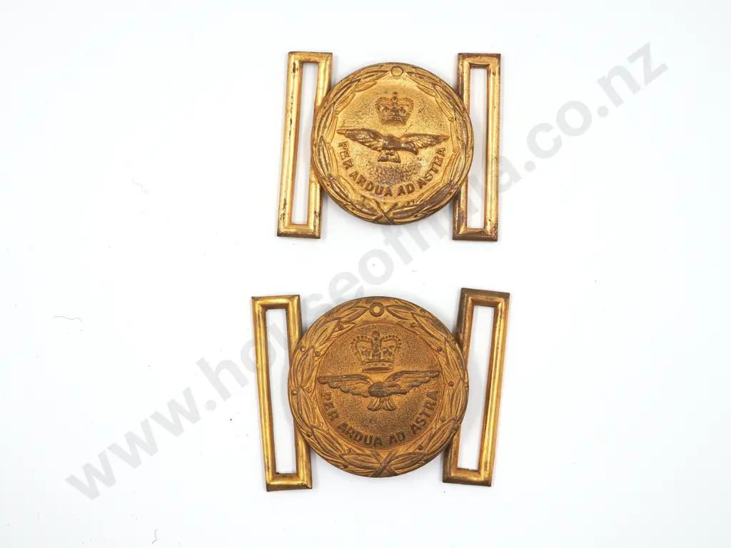 Two Post War RNZAF Belt Buckles, Small & Large Size  Image 1++