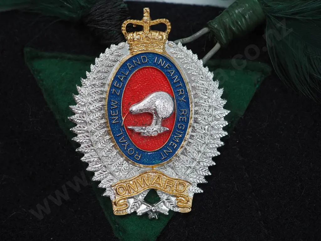 Blue Canterbury Infantry Regiment 1961 Caubeen w Two Green Hackles Image 1++