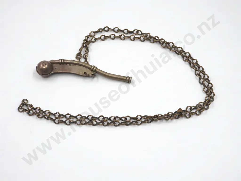 Military Stamped Bosuns whistle on chain  Image 1++