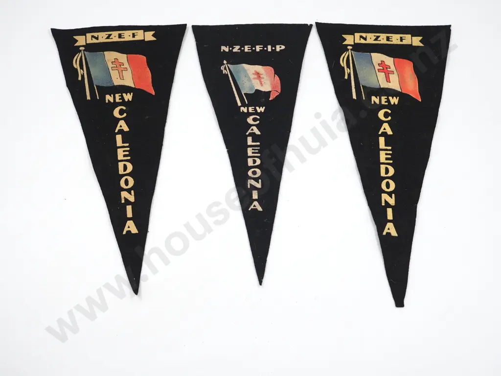 Three WW2 NZEF Pennants  Image 1++