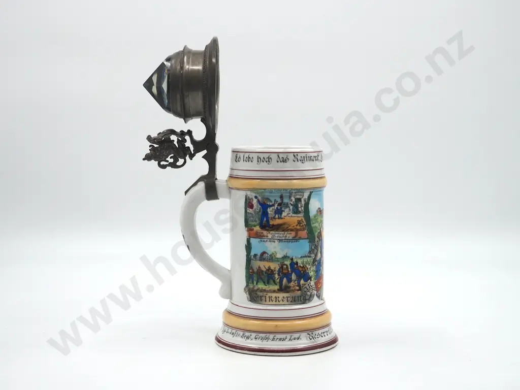Imperial German Reservists Stein, 5th Bavarian infantry Regiment w Rare Prism Top 1901-1903 Image 1++