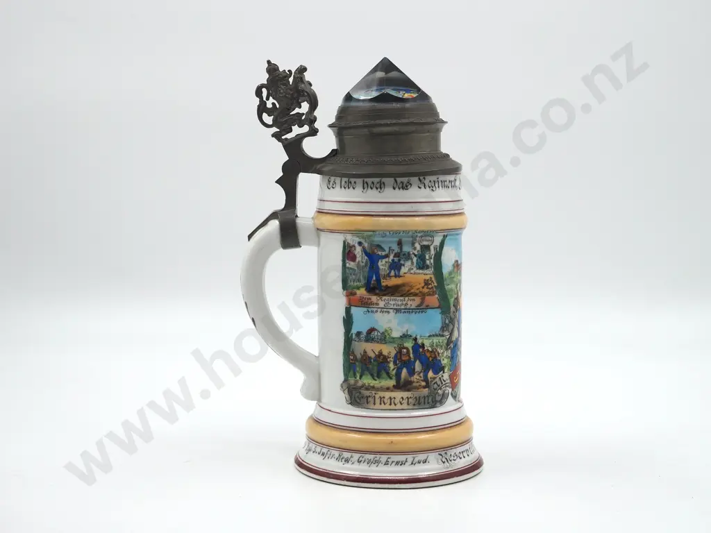Imperial German Reservists Stein, 5th Bavarian infantry Regiment w Rare Prism Top 1901-1903 Image 1++
