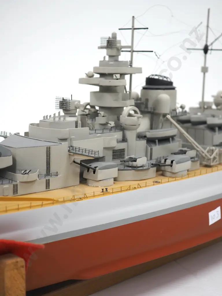 Exceptionally Large Model of the Bismarck 1.36 meters long: 185:1 Scale Model Image 1++