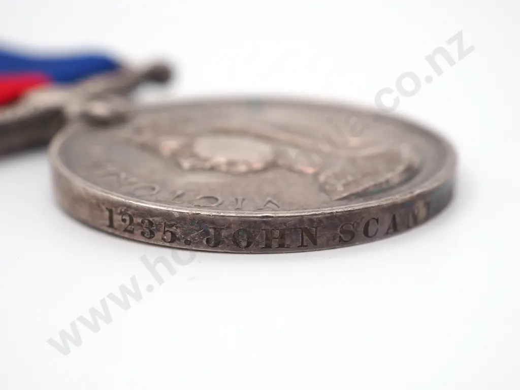 NZ War Medal (1864 - 1866) - 1235 John Scanlon, 12th Regt Image 1++