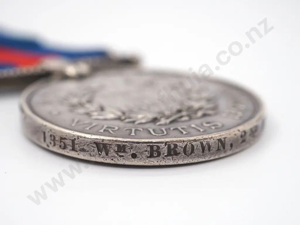 NZ War Medal (1861 - 1866) - 1351 William Brown, 14th Regt Image 1++