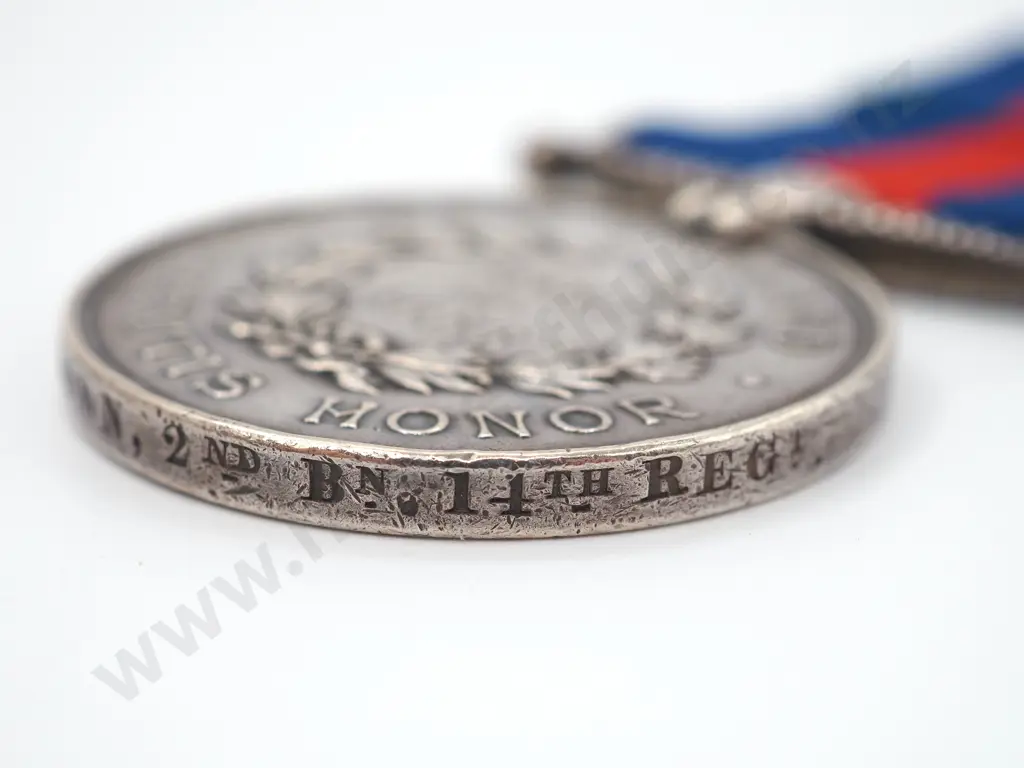 NZ War Medal (1861 - 1866) - 1351 William Brown, 14th Regt Image 1++