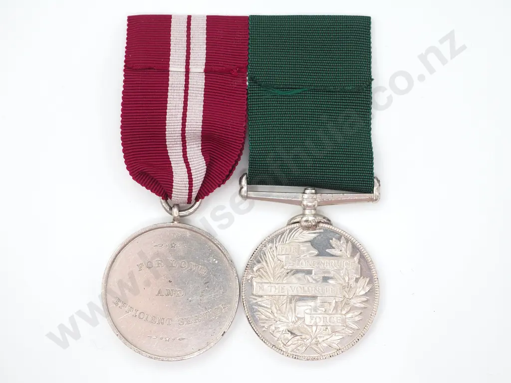 Long Service Medal Pair - Capt. J.E. Barltrop, Manchester Rifle Vols. Image 1++