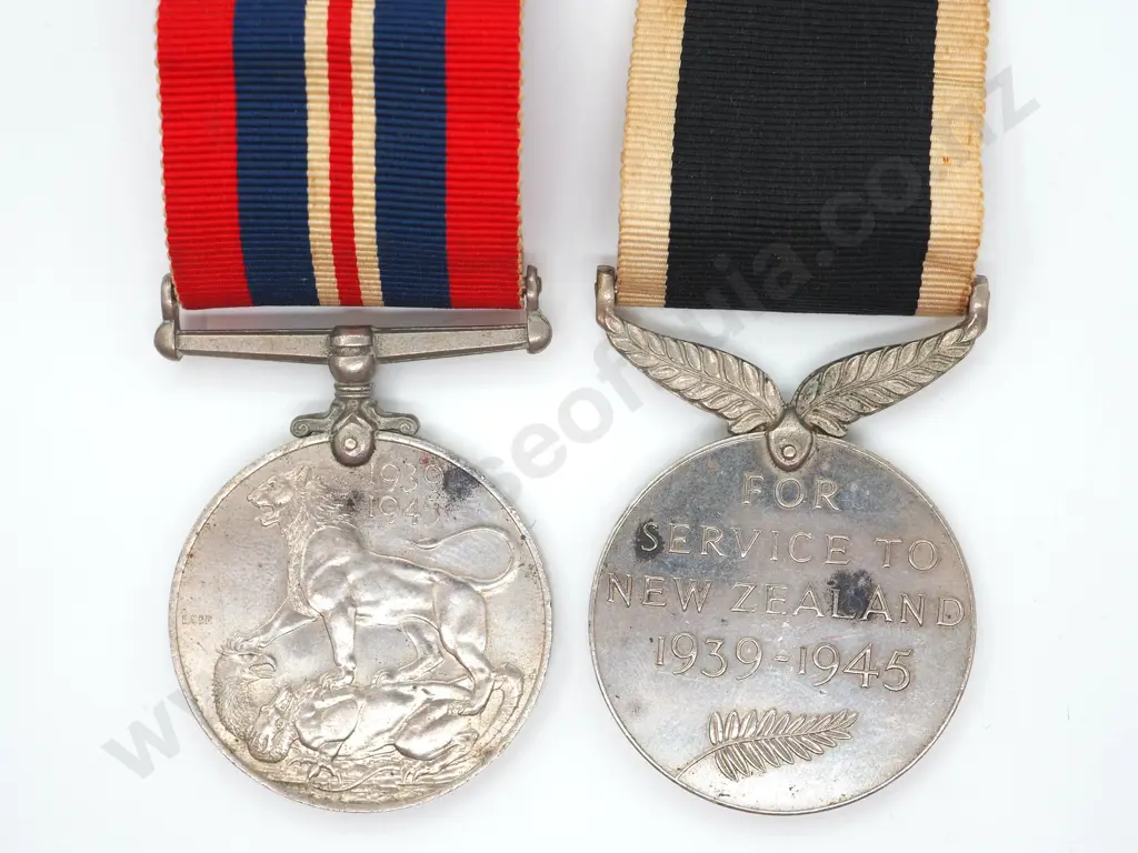 New Zealand WW2 Medal Pair Image 1++
