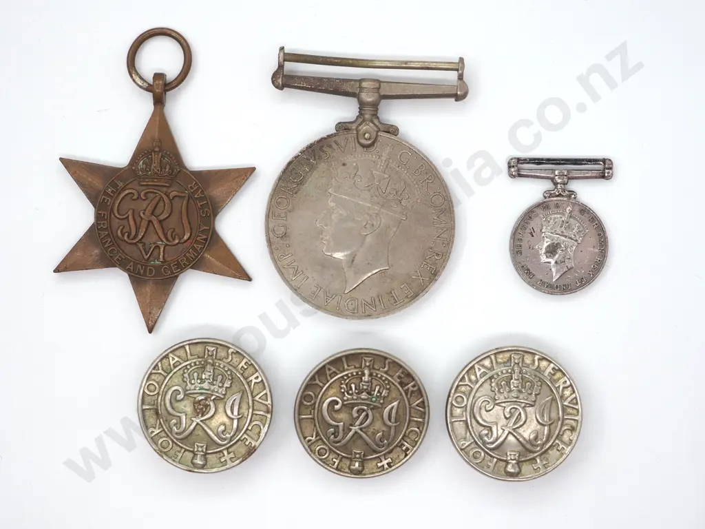 WW2 Medals, Minitature, & King's Badge for Loyal Service Image 1++
