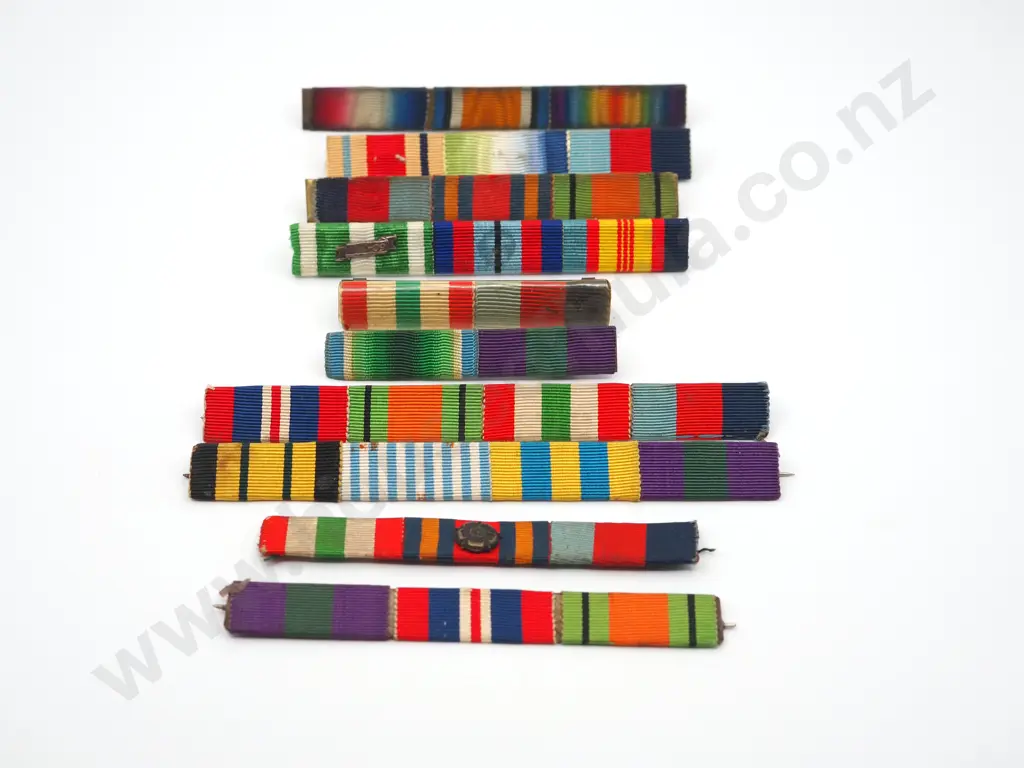 Large Lot of Ribbon Bars: WW1,WW2, Malaysia, Korea, Vietnam Image 1++
