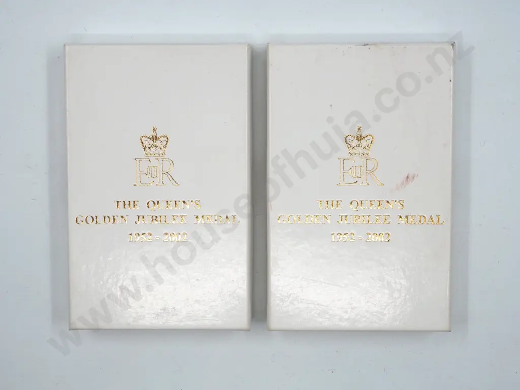 Two United Kingdom 2002 Jubilee Medals in Box of Issue: Unworn  Image 1++