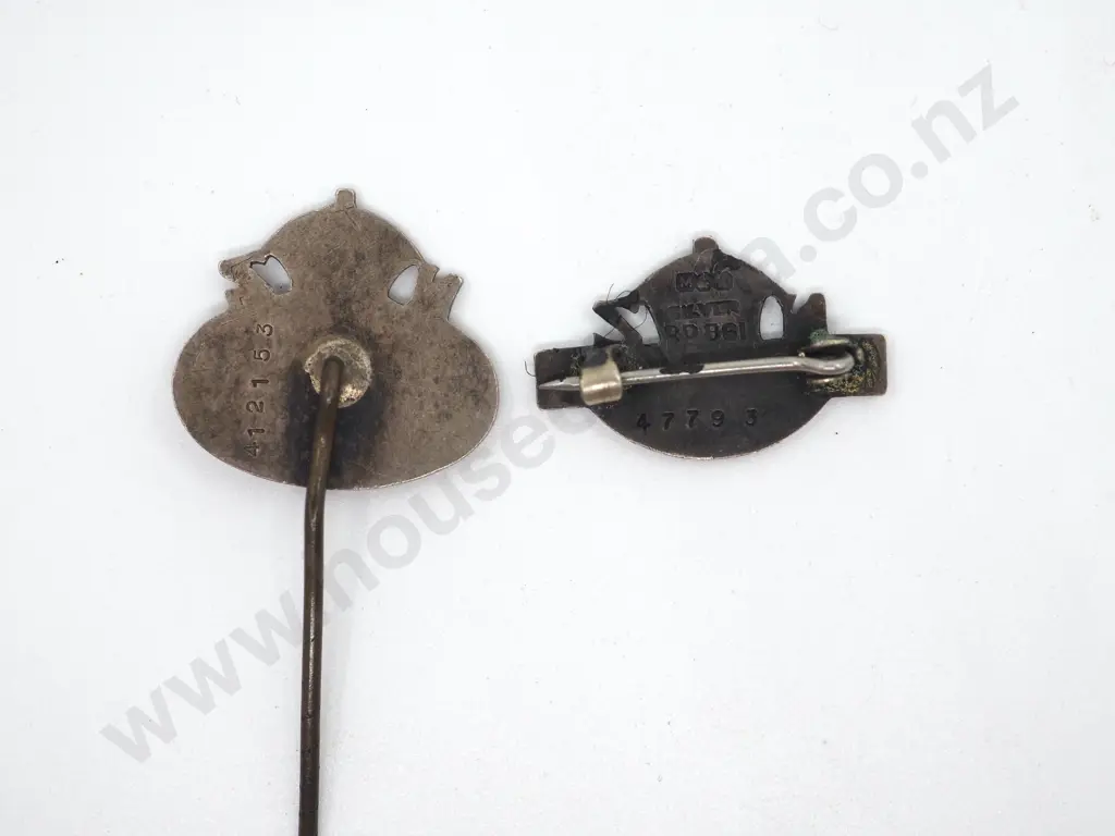 New Zealand Home Guard Sterling Silver Pin & Small RSA Pin 47793 Image 1++